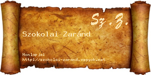 Szokolai Zaránd névjegykártya